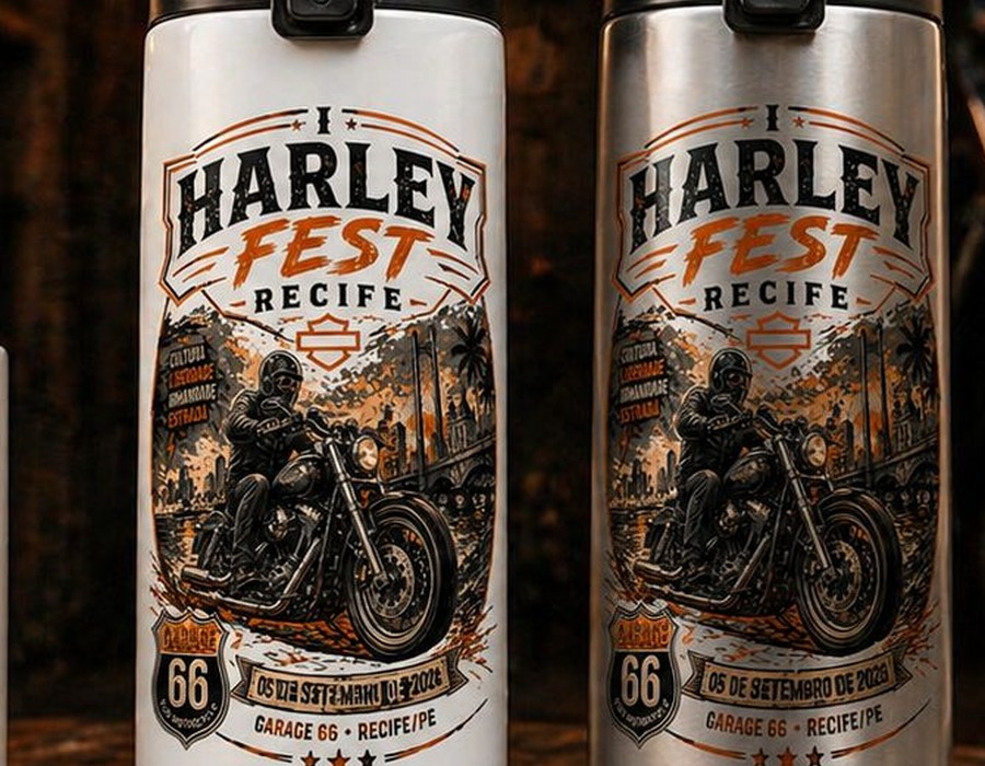 Garrafas térmicas oficiais Harley Fest Recife